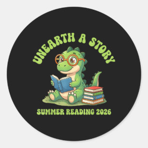 Unearth A Story Summer Reading 2026 Classic Round Sticker