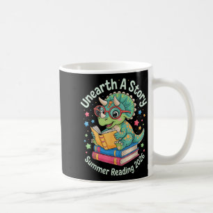Unearth A Story Summer Reading 2026 Cute Dinosaur Coffee Mug