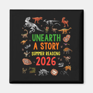 Unearth a Story Summer Reading 2026 Dinosaur Magnet