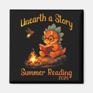 Unearth a story summer reading 2026 funny dinosaur magnet