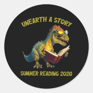 Unearth a Story Summer Reading 2026 Men Women Kids Classic Round Sticker