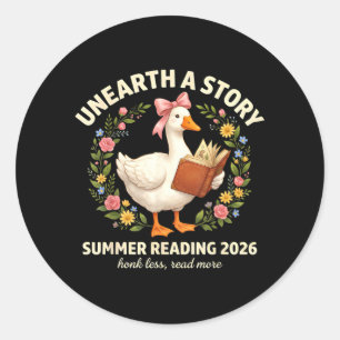 Unearth a Story Summer Reading 2026 Men Women Kids Classic Round Sticker