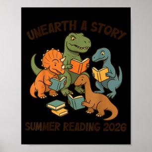 Unearth a Story Summer Reading 2026 Men Women Kids Poster