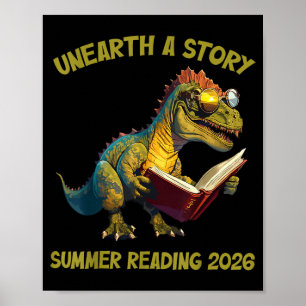 Unearth a Story Summer Reading 2026 Men Women Kids Poster