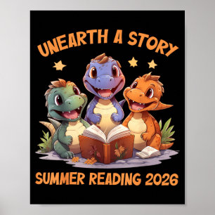 Unearth a Story Summer Reading 2026 Men Women Kids Poster