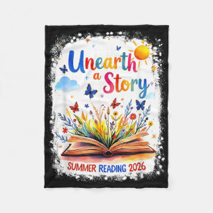 Unearth a story summer reading 2026 wildflower fleece blanket