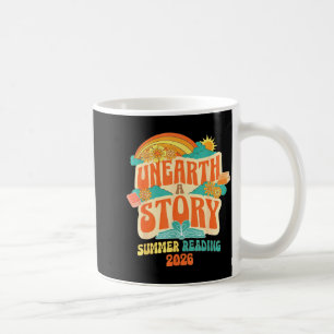 Unearth a story summer reading program 2026 boho coffee mug