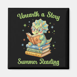 Unearth a Story Triceratops Dinosaur Reading Books Magnet