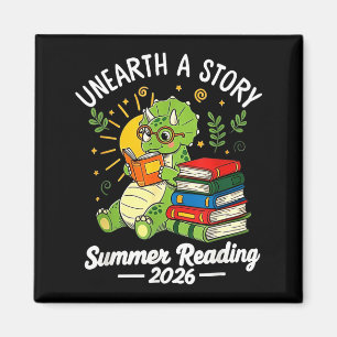 Unearth a Story Triceratops Dinosaur Reading Books Magnet