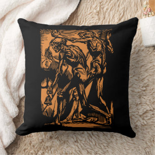 Unearthed Horrors of Dead Miners for Halloween Cushion