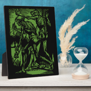 Unearthed Horrors of Dead Miners for Halloween Plaque