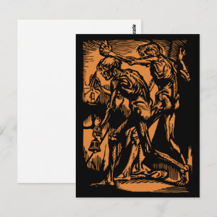 Unearthed Horrors of Dead Miners for Halloween Postcard
