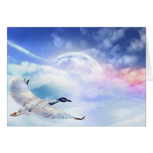 Unearthly Migration Egret in Space