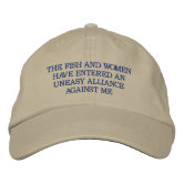 Women Want Me, Fish Fear Me, Mermaids Conflicted Embroidered Hat