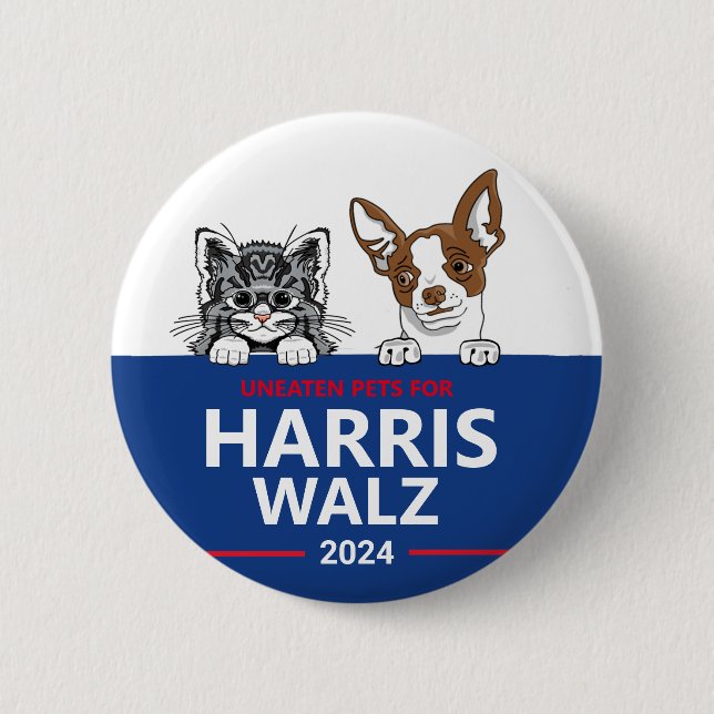 Uneaten Pets for Harris Walz 6 Cm Round Badge (Front)