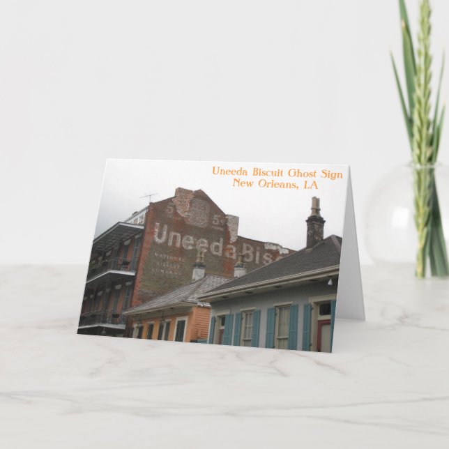 Uneeda Biscuit Ghost Sign Greeting Card (Front)