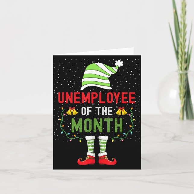 Unemployee Of The Month Funny Unemployed Christmas Card (Front)