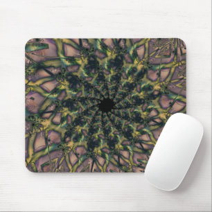 Unending Pink and Yellow Fractal Art Mouse Pad