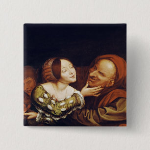 Unequal Love or, The Mismatched Couple 15 Cm Square Badge