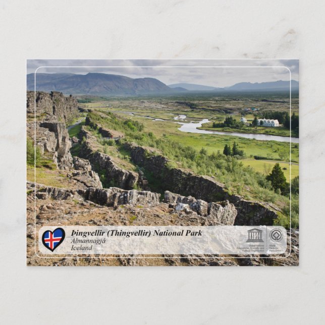 UNESCO - Þingvellir (Thingvellir) National Park Postcard (Front)