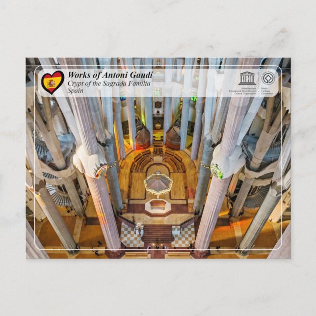 UNESCO - Antoni Gaudí - Sagrada Família - Crypt	 Postcard (Front)