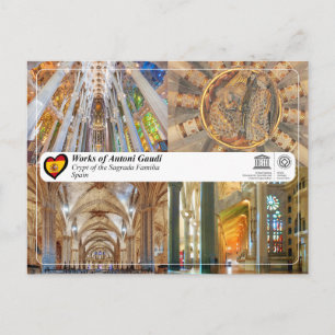 UNESCO - Antoni Gaudí - Sagrada Família - Crypt	 Postcard