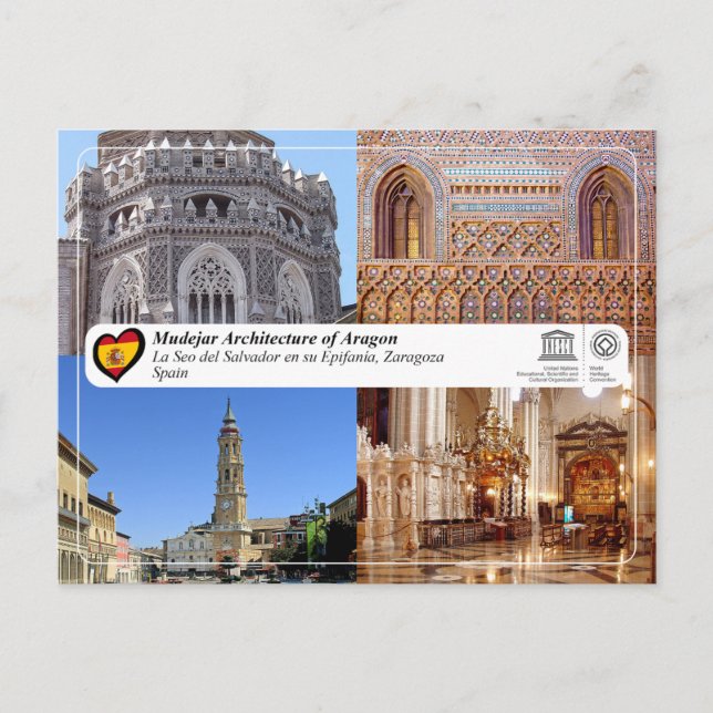 UNESCO Catedral del Salvador de Zaragoza (La Seo) Postcard (Front)