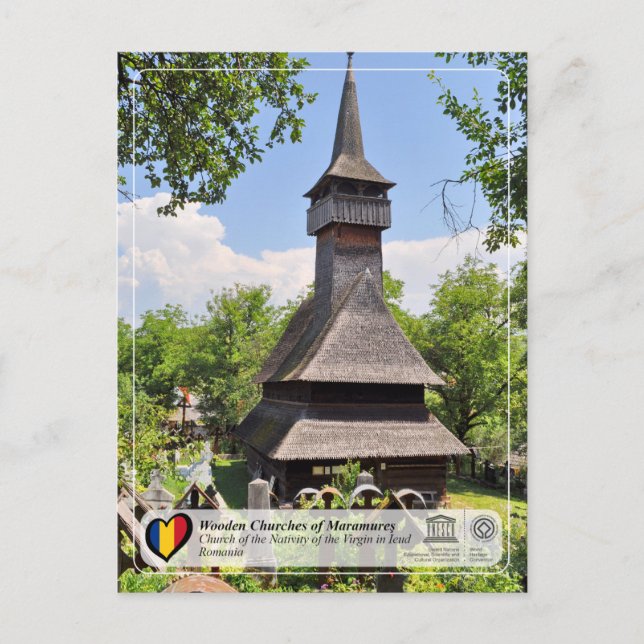 UNESCO Church of the Nativity of the Virgin, Ieud Postcard (Front)