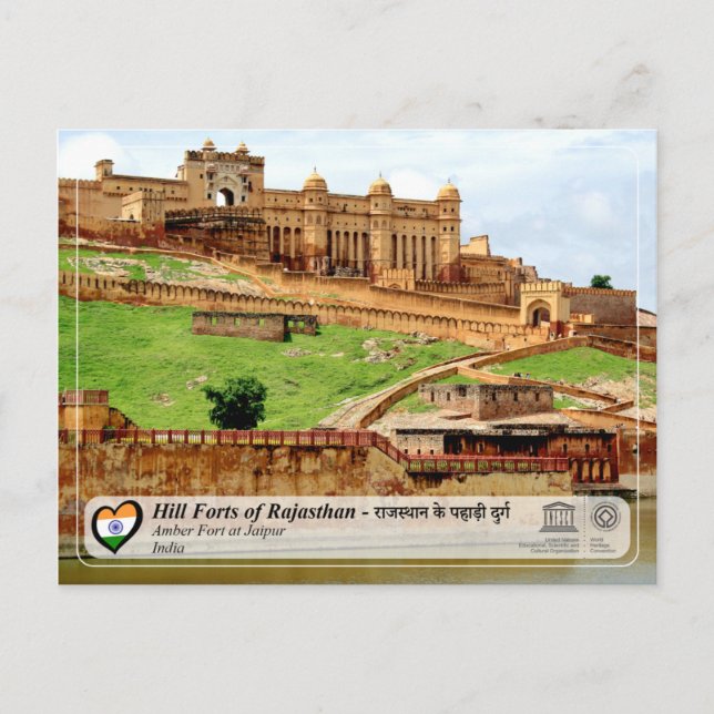 UNESCO - Hill Forts of Rajasthan - Amber Fort Postcard (Front)