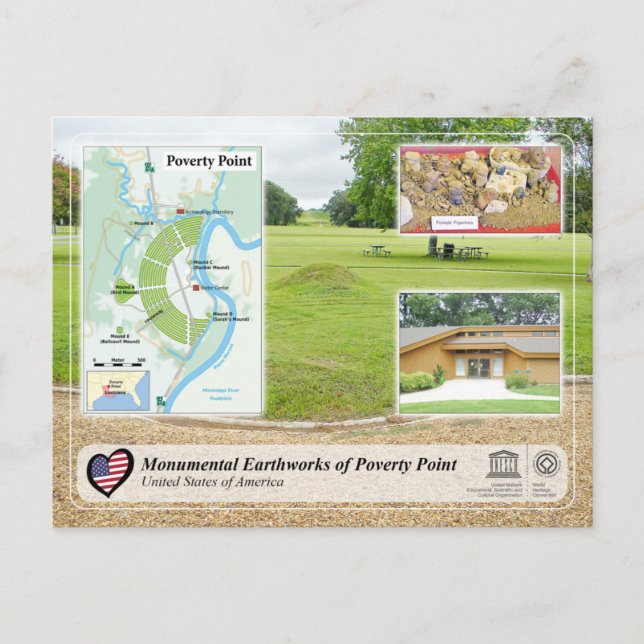 UNESCO - Monumental Earthworks of Poverty Point Postcard (Front)