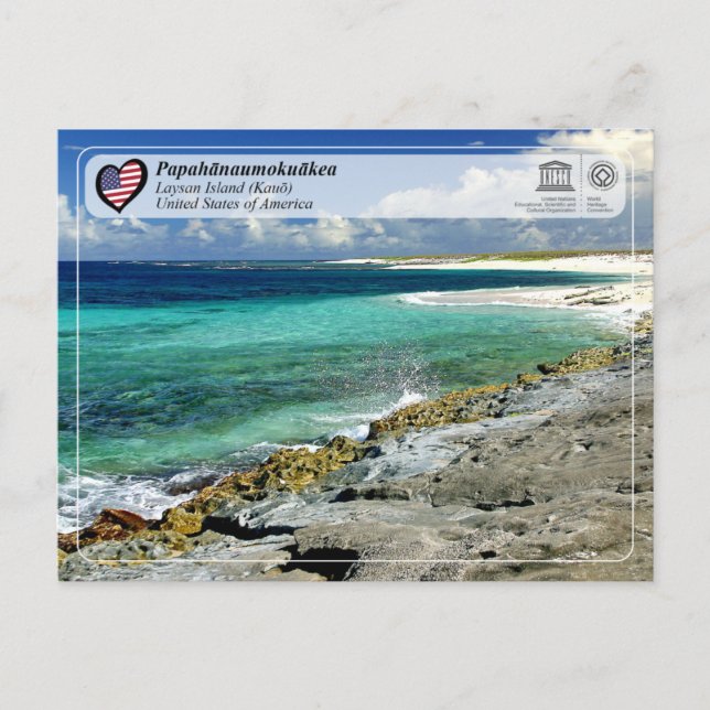 UNESCO - Papahānaumokuākea - Laysan Island Postcard (Front)