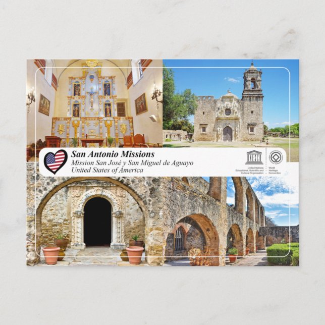UNESCO - San Antonio - Mission San José Postcard (Front)