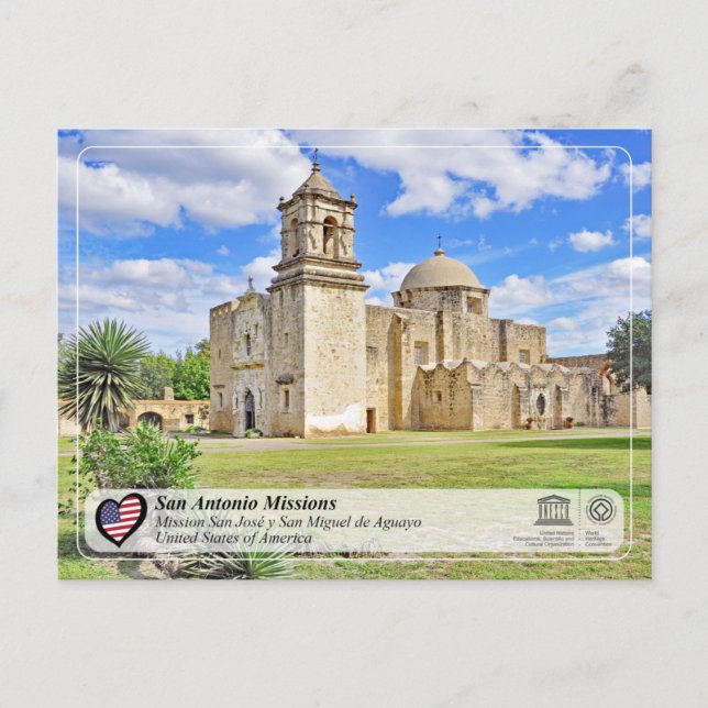 UNESCO - San Antonio - Mission San José Postcard (Front)