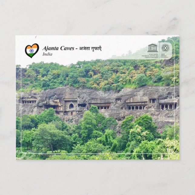 UNESCO WHS - Ajanta Caves Postcard (Front)