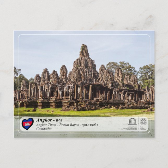 UNESCO WHS - Angkor - Bayon Temple Postcard (Front)
