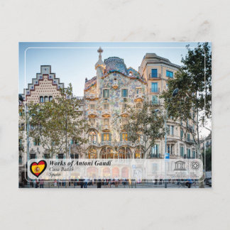 UNESCO WHS - Antoni Gaudí - Casa Batlló Postcard