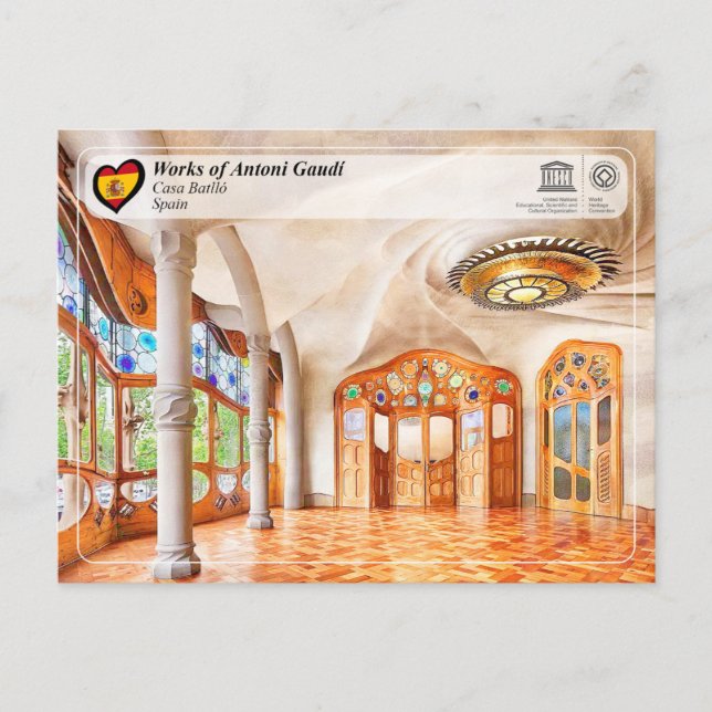 UNESCO WHS - Antoni Gaudí - Casa Batlló Postcard (Front)