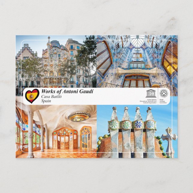 UNESCO WHS - Antoni Gaudí - Casa Batlló Postcard (Front)