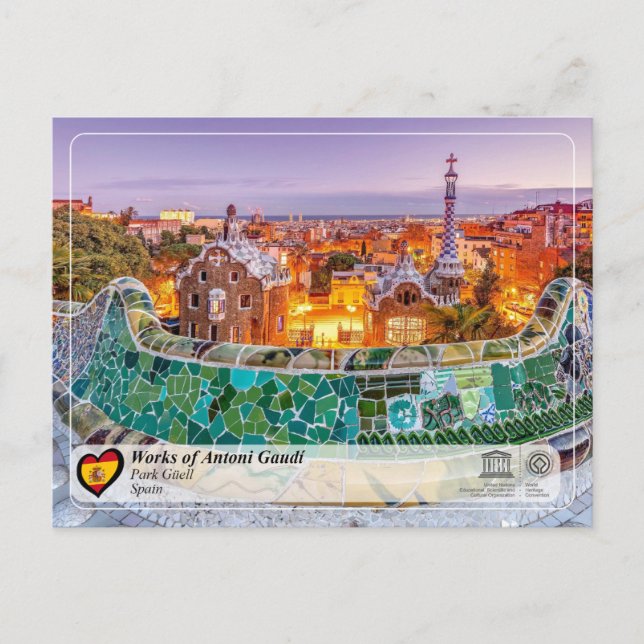 UNESCO WHS - Antoni Gaudí - Park Güell Postcard (Front)