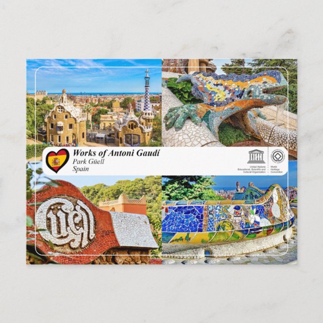 UNESCO WHS - Antoni Gaudí - Park Güell Postcard (Front)