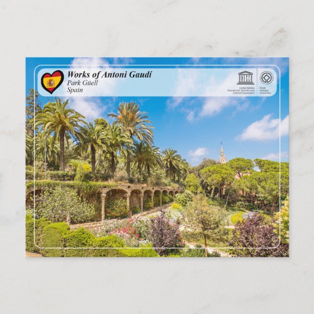 UNESCO WHS - Antoni Gaudí - Park Güell Postcard (Front)