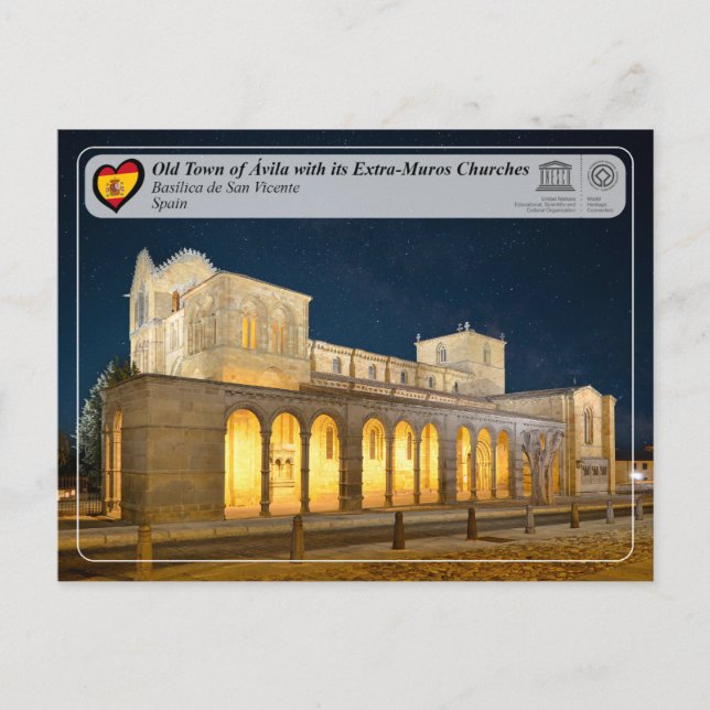 UNESCO WHS - Ávila - Basílica de San Vicente Postcard (Front)