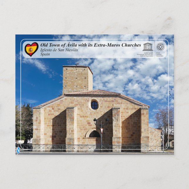 UNESCO WHS - Ávila - Iglesia de San Nicolás Postcard (Front)