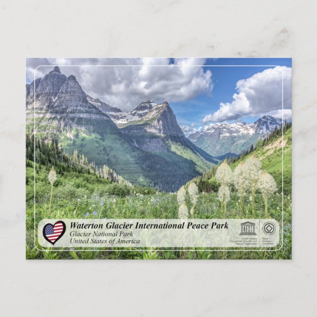 UNESCO  WHS - Glacier National Park Postcard (Front)