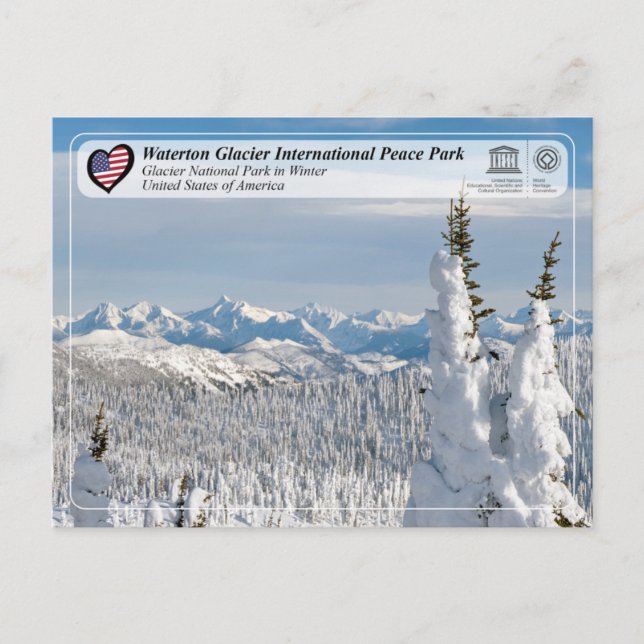 UNESCO  WHS - Glacier National Park Postcard (Front)