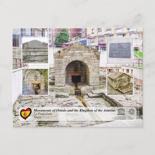 UNESCO WHS - La Fuente de Foncalada Postcard (Front)
