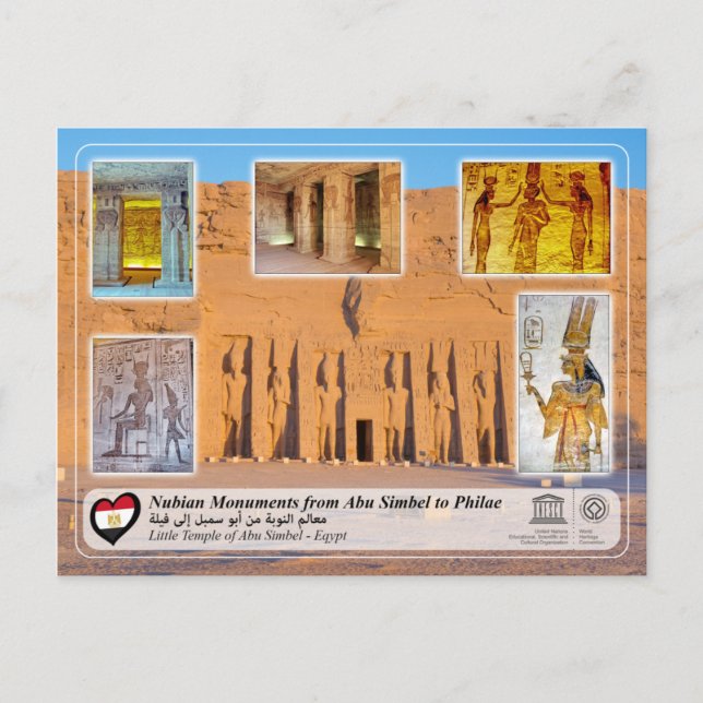 UNESCO WHS - Nubian Monuments - Abu Simbel Postcard (Front)