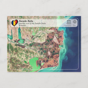 UNESCO WHS - Satellite view of the Danube Delta Postcard