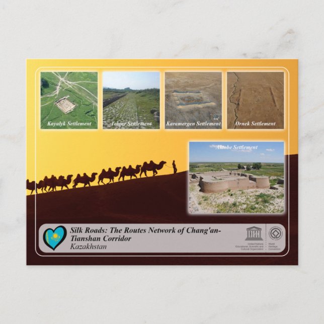 UNESCO WHS - Silk Roads - Kazakhstan Sites  Postcard (Front)