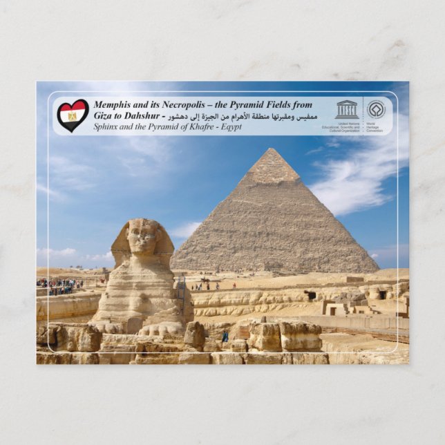 UNESCO WHS - The Pyramid of Khafre (Chephren) Postcard (Front)